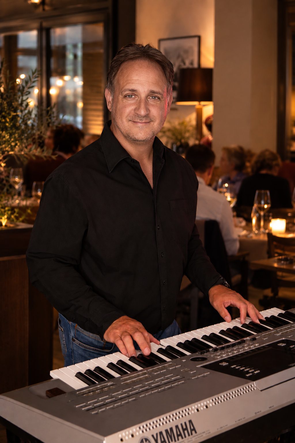Bertold Nagy am Keyboard bei einem Live-Auftritt im Restaurant
